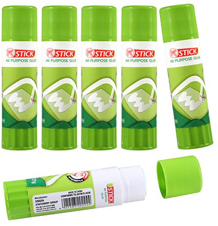 ACEIRMC 3D Printer Glue Stick for Hot Bed Print Filament PLA ABS PET PETG Washable Anti-Tilt Non-Toxic(Pack of 6)