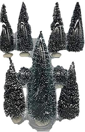 Mini Weihnachtsbaum, Grün Künstlicher Tannenbaum Christbaum Modell Miniatur mit Schnee Effek Mini Weihnachts Dekobaum Kunstbaum Baum Dekoration für Tischdeko