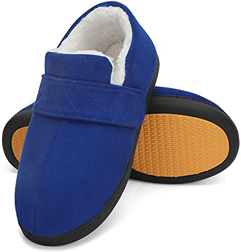 Mishansha Hausschuhe Herren Winter Pantoffeln Gr.39-48 | Memory Foam,Warme Gefütterte Puschen,Rutschfeste,Geschlossen,Winter Slippers,Indoor Outdoor