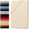 Julido Jersey Spannbettlaken 180x200 cm, Baumwolle, Bettlaken mit Gummizug, Creme, Oeko-Tex Standard 100, Hautsympathisch, Atmungsaktiv, Allergiker geeignet, Pflegeleicht, 27 cm Steghöhe