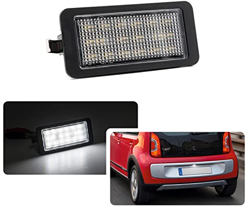 njssjd 1 x LED-Kennzeichenbeleuchtung für Volks Up! e-Up! Skoda Citigo E-Citigo Seat Mii e-Mii Canbus SMD 6500 K Xenon Weiß Rücklicht OEM 1S0943021