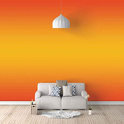 FVGKYS Wohnzimmer Schlafzimmer Hintergrund Wandbild Tapete Wandtattoo Oranges Kunstplakat Benutzerdefinierte 3D Selbstklebend Fototapeten Wand Papier 300x210cm Heimdekoration Wandgemälde
