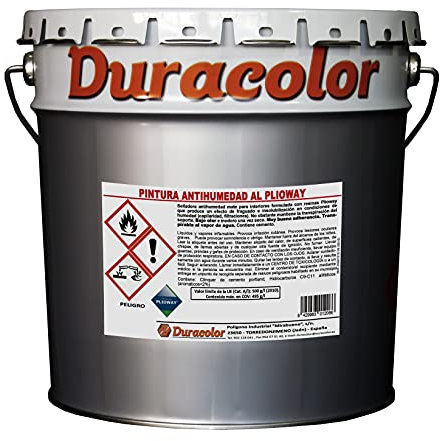 Pintura Antihumedad Al Plioway - Color Blanco - 4 Litros - Contiene Cemento - Secado Muy Rápido - Transpirable al Vapor De Agua - Apto para Soportes Minerales con Humedades - Duracolor