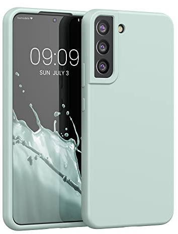 kwmobile Handyhülle für Samsung Galaxy S22 Plus Hülle - Case Silikon - Kabelloses Laden - Schutzhülle Cover in Cool Mint