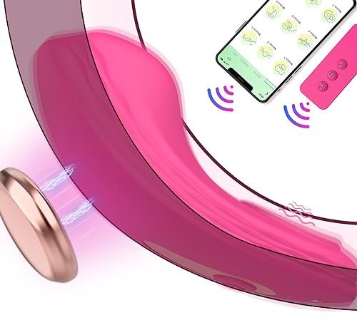 Butterfly Vibrator mit APP & Bluetooth für sie Klitoris Vagina, Tragbarer ferngesteuerter mini Slip Vibratoren mit 10 Vibrationsmodi, Leise Stark Stimulator Sexspielzeug mit Magnetclip für Frauen