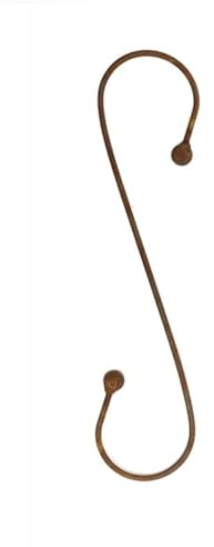 Hirsch Terracotta Baumhaken Länge 60 cm, stabil, massiv aus Vollmaterial schöner S-Bogen mit Kugeln in Edelrost