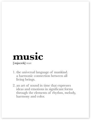 Music Definition (Englisch) Poster von Michael Tarassow 70 x 90 cm Schwarz-Weiß Wandbilder Wanddeko