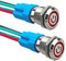 Aiqeer 2 Stück 12 mm Rastend Druckschalter, 12V / 24V 3A Auto Zündung Starter Schalter, IP66 Wasserdichter Edelstahl Druckschalter, mit Vorverdrahteter Steckdose (Rot LED)