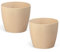 PECZEKO Pots de Fleurs Brillants - Pots de Plantes décoratifs pour Fleurs et Herbes - Pots de Plantes Ronds en Plastique durables - 2 pièces (Cappuccino, ø 25 cm)