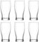 Tradineur - Set de 6 vasos de cerveza Belek, cristal con base gruesa, resistentes, aptos para lavavajillas, bebidas, refrescos, 13,7 x 6,9 cm, 380 ml