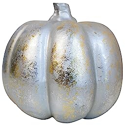 HEITMANN DECO - Deko-Kürbis aus Styropor, Silber, ca. 18x18cm