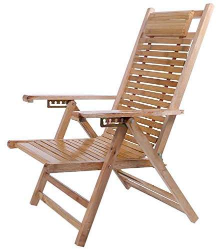 ADITAM Klappstuhl aus Holz mit Armlehne, Loungesessel mit Verstellbarer Rückenlehne, tragbarer Outdoor-Liegestuhl für das Angelcamp oder den Heimgebrauch A Double the Comfort