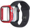 mtb more energy Custodia compatibile con Apple Watch 9, 8, 7 (41 mm) – rosso metallizzato – pellicola protettiva integrata in vetro temperato – protezione completa Bumper Caso Custodia protettiva in
