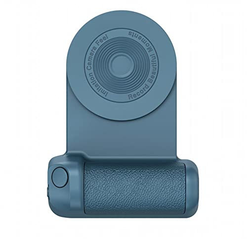 Agarre universal para selfies para smartphone, base de carga magnética inalámbrica para teléfono y soporte de fotografía Bluetooth para selfie, vlog, soporte ergonómico de mango estabilizador (azul)