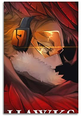 INKLOT Anime My Hero Academia Hawks Mha Poster, dekoratives Gemälde, Leinwand, Wandposter und Kunstbild, modernes Familien-Schlafzimmer, 60 x 90 cm