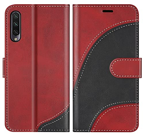 BoxTii Cover per Xiaomi Mi 9 Lite/Mi A3 Lite/Mi CC9, Custodia in PU Pelle Portafoglio per Xiaomi Mi 9 Lite/Mi A3 Lite/Mi CC9, Magnetica Cover a Libro con Slot per Schede, Rosso