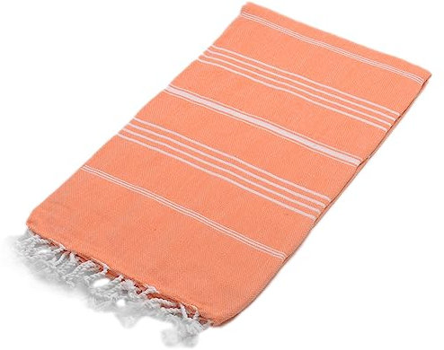 Natural-Soft Sultan Hamamtuch Saunatuch für Damen Herren - Badetuch - Saunatuch - Pestemal 100% Baumwolle - Leicht & Saugfähig - Orientalisches Bade-Tuch 100 x 180cm (Orange)