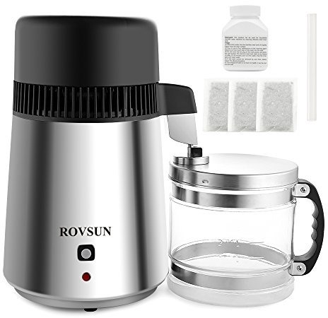 Bonnlo【Upgraded】4L Water Distiller Countertop Distilled Water Machine with Flame-retardant Material, BPA-Free Container & Stainless Steel Interior, 750W Distilled Water Maker Purifier (silver)