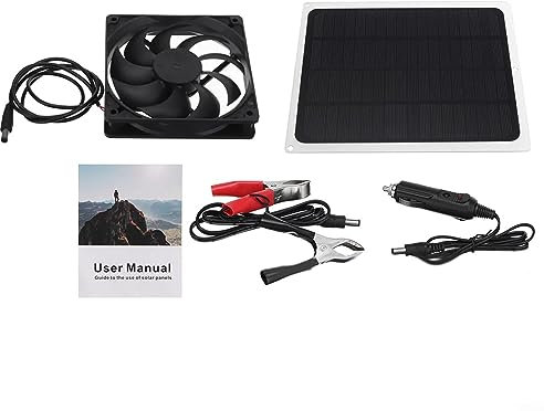 Ventilador alimentado por panel solar, panel solar con ventilador de chasis, ventilador impermeable de 12 V para barco, RV, ventilador de coche