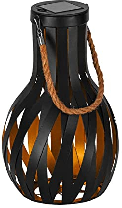 EGLO Solar-Laterne für außen Z_Solar, Outdoor Solarlampe mit Henkel, Tischlampe Garten Balkon, Außenlampe aus Metall in Schwarz-Gold, Solar Lampe warmweiß, IP44