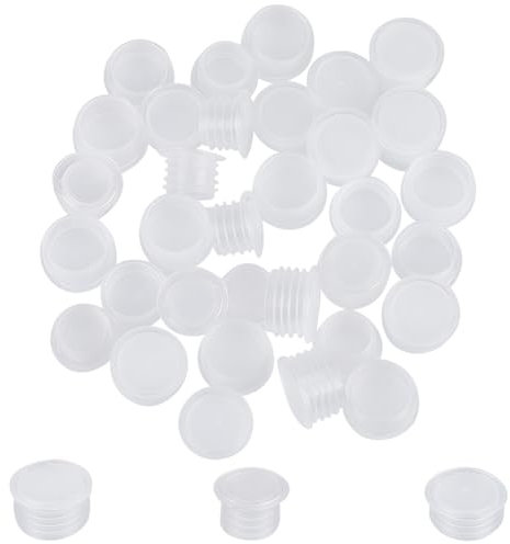 GORGECRAFT 60Pcs 3 Sizes Clear Plastic Stopper with Pull Tab Salt and Pepper Shaker Stoppers Replacement Column End Covers 15mm 19mm 19.5mm Inner Diameter Reusable Bottle Plug for Pots Bottles Pipes