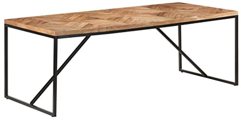 MNISDFL Schreibtisch Computertisch Balkontisch Küchentisch Esstisch 200x90x76 cm Massivholz Akazie und MangoLeicht zu montieren