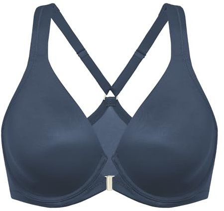 DELIMIRA Donna Reggiseno con Apertura Frontale Sostegno Totale Senza Imbottitura con Ferretto Racerback Sargassi 3C