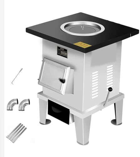 Outdoor Wood Burning Stove, Camping Wood Stove Portable, with Universal Wheels and Double-layer Furnace Liner, The Steel Gasifier Is Used for Cooking, Heating and Picnics