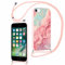 ZhuoFan Handykette für iPhone 8/7/iPhone SE 2022/2020 Hülle mit Band, Aesthetic Rosa Marmor Muster Verstellbarer Halskette Handyhülle mit Kordel umhängen Silikon Stoßfest Schutzhülle mit Kette, 06