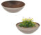 matches21 - Lot de 2 pots de fleurs décoratifs pour l'extérieur - Aspect rouille - Gris foncé - Pot de fleurs - Grand bac de 19 cm - Pour jardin, balcon ou cimetière comme bac funéraire