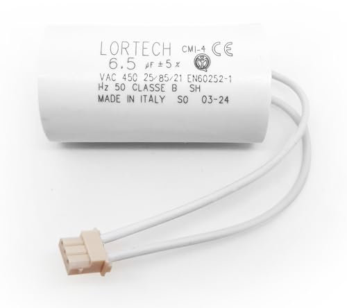 Condensateur 6,5µF pour moteur Bubendorff avec connecteur - Ø30x55mm - Fond plat- Fabriqué en Italie