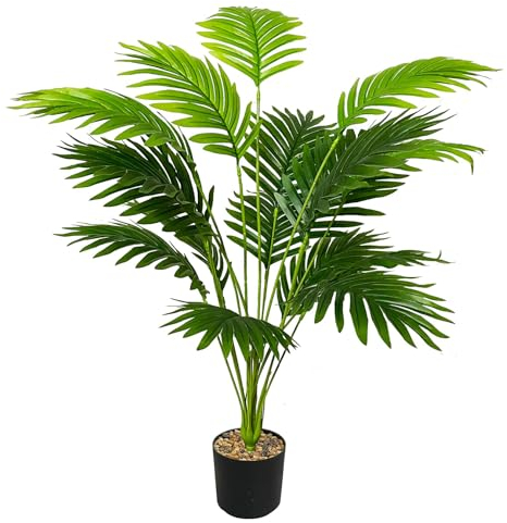 Zelihrdu Grande Plantas Artificiales Decorativas Tropic Árbol Artificial con Maceta, Realista Planta Falsa para Interior Exterior Hogar Oficina Jardín Boda Decoración (80cm Palma Verde)