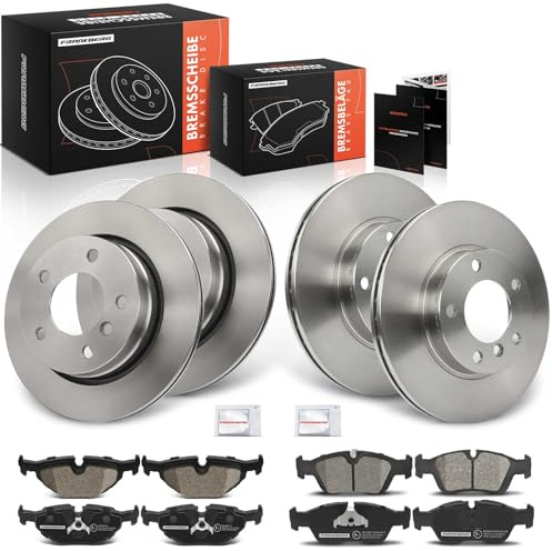 Frankberg 4x Bremsscheiben + 8x Bremsbeläge Vorne Hinten 34216750190 | 34111164498; Kompatibel mit 3er E46, 3er Touring E36, 3er Cabriolet E46, 3er Coupe E46, 3er E36, 3er Coupe, 3er Cabriolet