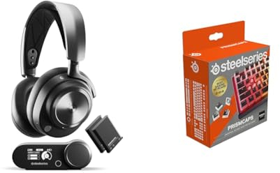 SteelSeries Arctis Nova Pro Wireless Gaming-Headset & PrismCaps – Double-Shot-Tastenset mit „Pudding“-Optik