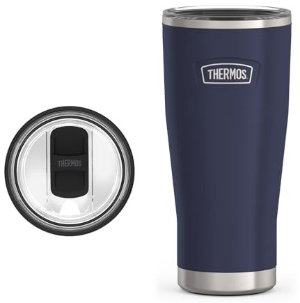 THERMOS ICON SERIES Stainless Steel Cold Tumbler with Slide Lock, 24 Ounce, Mystical Navy