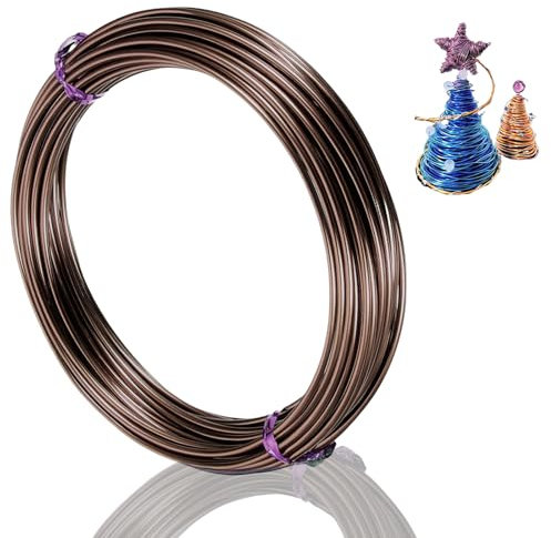 9 Gauge 3mm Brown Aluminum Craft Wire - 15m Bendable, Flexible for Jewellery, Floristry & Modelling