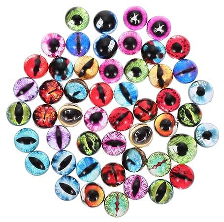 COHEALI 50pcs Eye Glass Patch DIY Doll Materials Gemstone Patches for DIY Craft Puppet Eyes Decorative Dolls Eyes Doll Making Eyes Simulated Doll Eyes Glasses Accessories Toy Eyeball