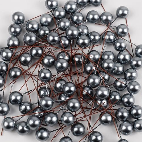 Whakano 60 Stück Künstliche Beeren 12mm,Dekorative Beerenstiele,Beeren Früchte,für DIY Handwerk Dekoration,Weihnachtsbaum Weihnachtskranz Tischdeko,Hochzeit,Home Decoration,Schwarz