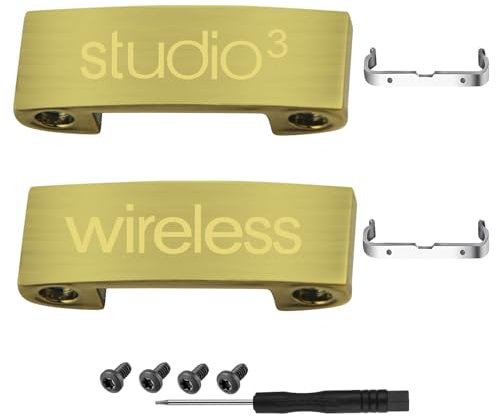 Studio 3 Hinge Replacement Repair Kit Parts Headband Connector Hinges Metal Folding Clip Pin Cover Accessories Compatible with Beats Studio 3 Headphone. (Gold)