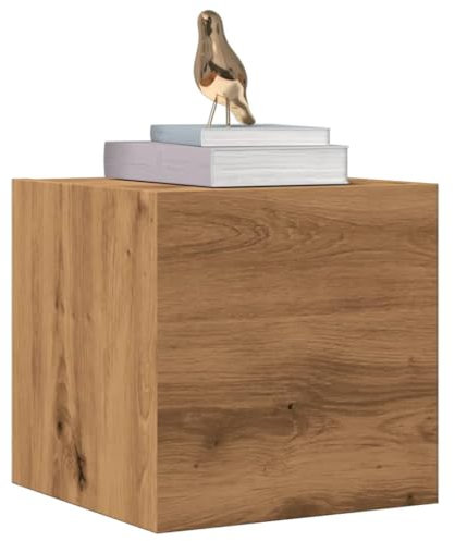 Brokky 856414 Armadietto TV Montato a Parete Rovere Artigianale 30,5x30x30 cm Mobile TV Mobile Porta Televisore,Mobiletto Industriale Tavolino Basso Vintage Console per Salotto