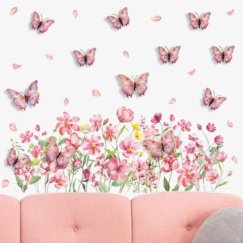 Wandtattoo Wandaufkleber, 3D-Schmetterlings-Wanddekoration, Kinderzimmer Wandtattoo Schmetterlinge, für Wohnzimmer Babyzimmer Küche Fenster Tür Wanddeko (A)