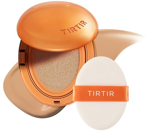 TIRTIR Mask Fit AI Filter BB Cushion Foundation | KI-ähnliches halb-mattes Finish, Mittlere bis Hohe Deckkraft, Koreanisches Make-up Beauty, (0,63 Fl Oz), 27C Cool Beige