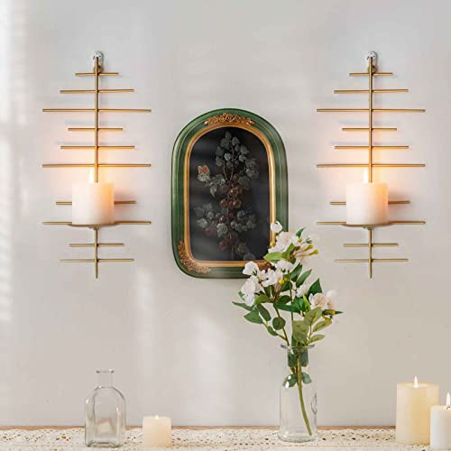 AIM & GGKK Wandkerzenhalter,Set von 2 Stück Wand Kerzenhalter Wandleuchter Kerzenständer für Wohnzimmer, Esszimmer und Schlafzimmer Wand Deko