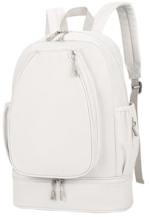 Gcljlmy Tennistasche mit Schuhfach, Laptop-Rucksack, Rucksack, Seesack, Seitentasche für Workout-Paddel, Pickleball, Camping (Beige)