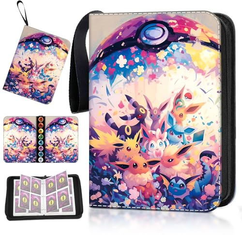 Sammelkarten Album, Karten Sammelalbum, Mit Reißverschluss Sammelalbum, 50 Seiten 400 Sammelalbum Karten Kapazität, Tragbar Wasserdicht Card Binder, Karten Album Geschenk für Kinder