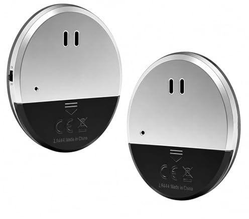 2 Pack Window Alarm 1cm Ultra Slim 130dB Vibration Sensor | Glass Break Loud Security Alert Window Smash Siren Vibration Alarms Detect for Home Office Dorm Room RV Flat Shed Garage