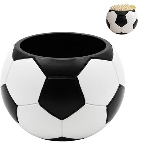 Nasliana Football Popcorn Bowl 15cm Diameter,Snack Bowls Plastic Bowls Salad Bowl Serving Bowles Rotating Snack Box Charcuterie Cups Reusable,for Party Cereal Dessert Buffet Candy Chip Breakfast