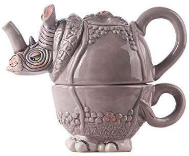 Blue Sky Teekanne für eine Person, Keramik, 21,6 x 12,7 x 17,5 cm