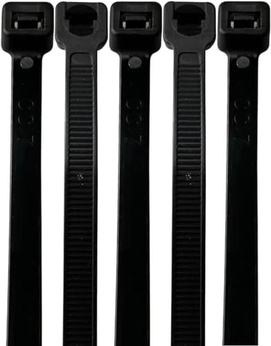 On1shelf® Fascette ultra lunghe, 1000 mm x 9 mm, in nylon di alta qualità, resistenza industriale, resistenti alle temperature e ai raggi UV, per uso interno ed esterno (50, nero)