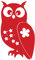 kleb-Drauf® | 1 Eule | Rot - matt | Wandtattoo Wandaufkleber Wandsticker Aufkleber Sticker | Wohnzimmer Schlafzimmer Kinderzimmer Küche Bad | Deko Wände Glas Fenster Tür Fliese